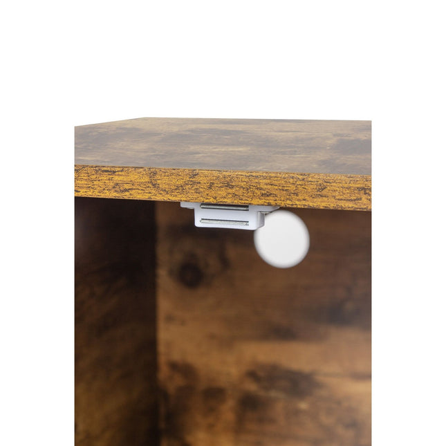Katzenkloschrank – Holzoptik, Metallrahmen, zweitüriges Design