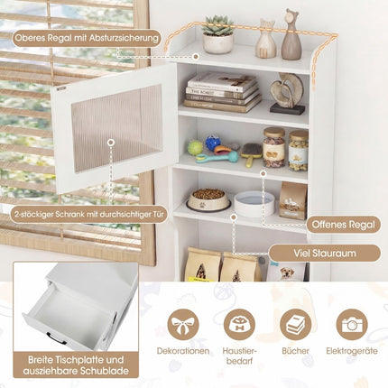 Katzenklo-Schrank mit verstellbarem LED-Licht & Stauraum