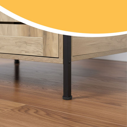 Katzentoilettenschrank mit Katzenkopf-Eingang, Holzoptik
