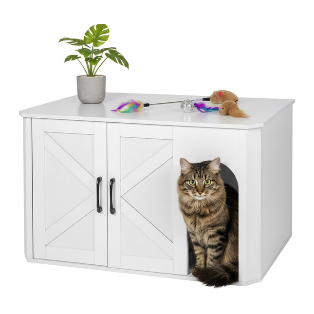 Katzentoilette-Schrank mit Matte – Holzoptik, Mehrzweck