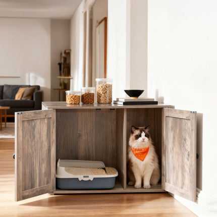 Cat Litter Cabinet with Side Entrance and Divider