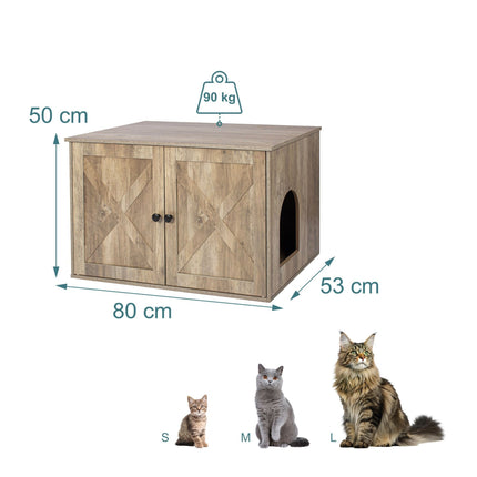 Katzentoilettenschrank mit seitlichem Eingang und Belüftung