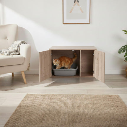 Katzentoilettenschrank mit seitlichem Eingang und Belüftung