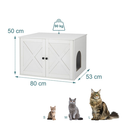 Katzentoilettenschrank mit Belüftung, Holzoptik