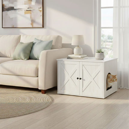 Katzentoilettenschrank mit Belüftung, Holzoptik