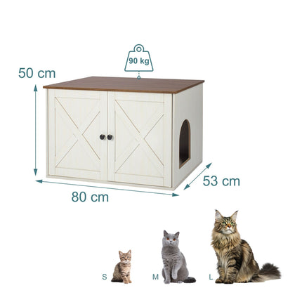Katzenklo-Schrank mit Belüftung, Holzoptik
