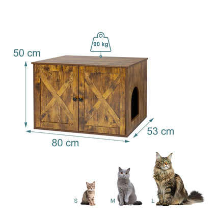 Cat Litter Cabinet with Ventilation, Wood Effect