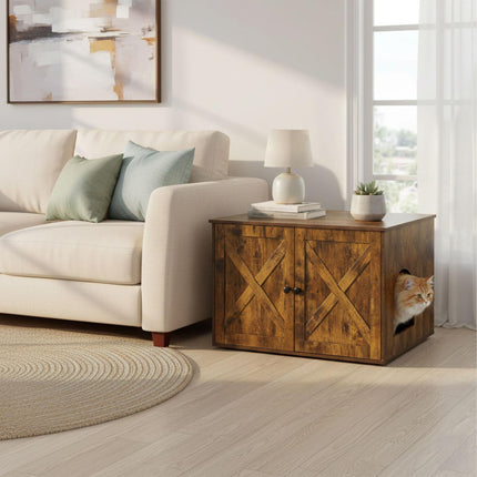 Cat Litter Cabinet with Ventilation, Wood Effect