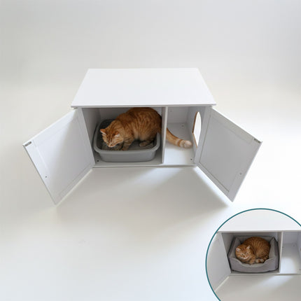 Katzentoilettenschrank mit Belüftung, Holzoptik
