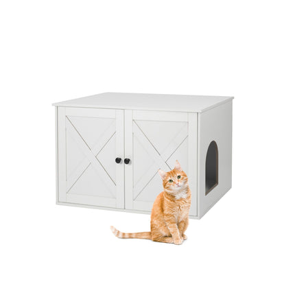 Katzentoilettenschrank mit Belüftung, Holzoptik