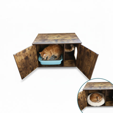 Cat Litter Cabinet with Ventilation, Wood Effect