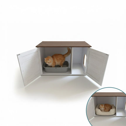 Katzenklo-Schrank mit Belüftung, Holzoptik
