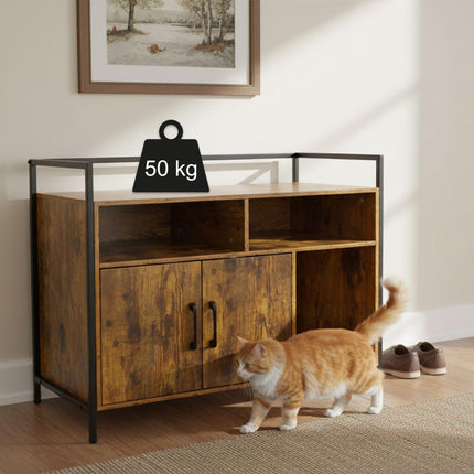 Katzentoilettenschrank mit Stauraum und Streumatte