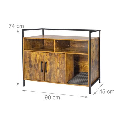 Katzentoilettenschrank mit Stauraum und Streumatte