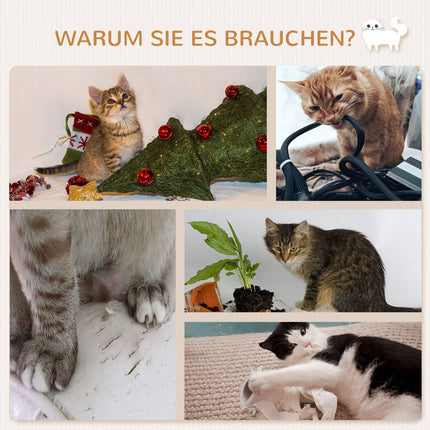 Katzenliege mit Kratzbaum und Spielzeug, Plüschkissen, 53 cm