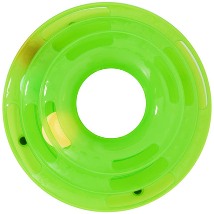 3-story cat litter box with spinning balls, green