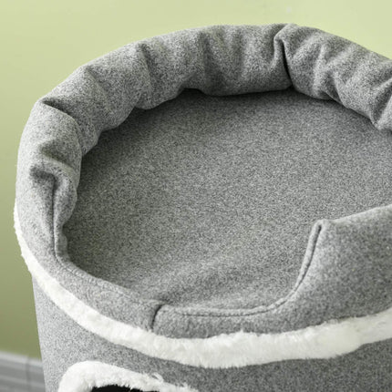Cat Scratching Barrel with Bed & Platforms, 99 cm, Grey