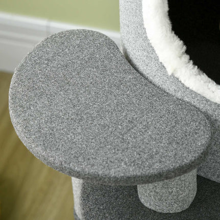 Cat Scratching Barrel with Bed & Platforms, 99 cm, Grey