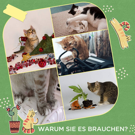 Cat Scratching Mat Set, Jute Rope, Cactus Design, 30x60 cm