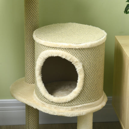 Cat scratching post with basket and ball, 124 cm - for cats up to 5 kg