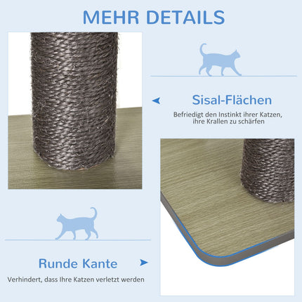 Katzenkratzbaum mit Sisal und Spielball, grau, groß