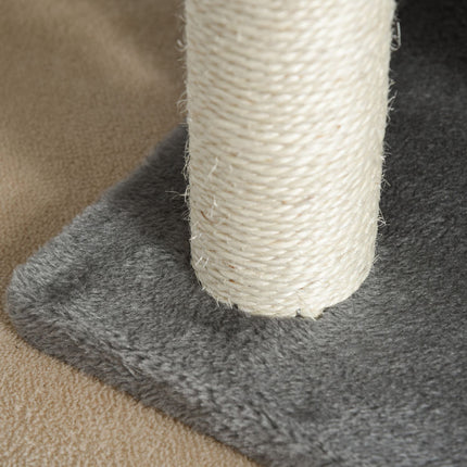 Cat scratching post with play ball, 40x30x43 cm, light grey