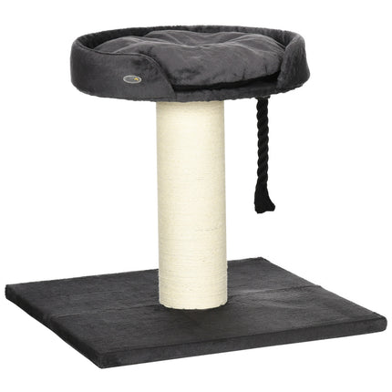 Cat scratching post with bed and sisal, 78 cm, grey