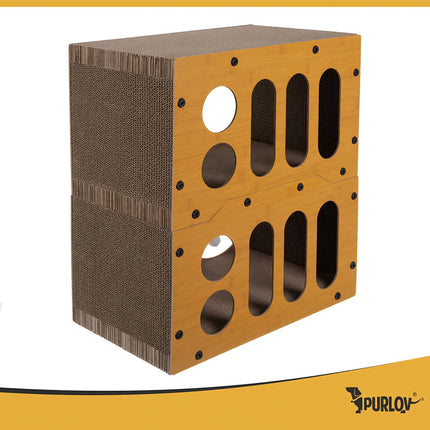 Cat Scratching Post with Two-Story House, Eco-Friendly