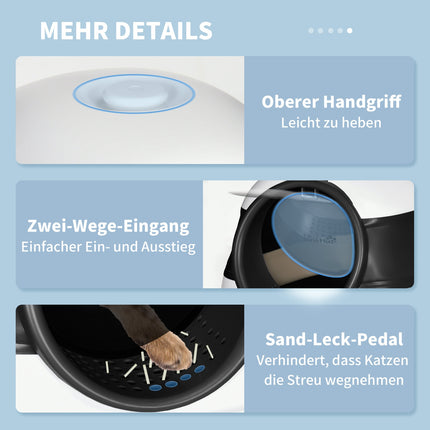 Katzentoilette mit Deodorant, Schaufel & Siebboden, groß