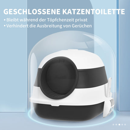 Katzentoilette mit Deodorant, Schaufel & Siebboden, groß