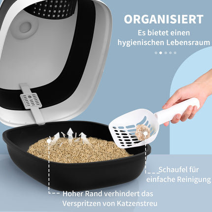 Katzentoilette mit Deodorant, Schaufel & Siebboden, groß