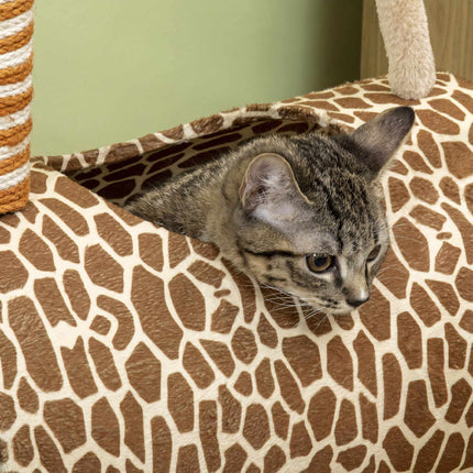 Cat Tower 101cm Giraffe Design with Tunnel & Jute Posts