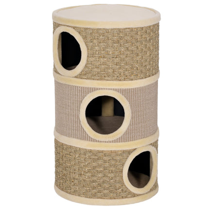 Katzenkratzbaum, 79cm, 3-stöckiger Sisal-Kratzstamm