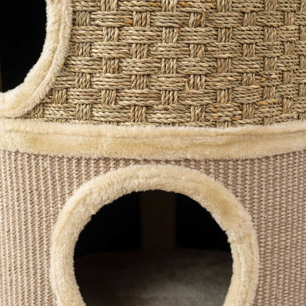 Katzenkratzbaum, 79cm, 3-stöckiger Sisal-Kratzstamm