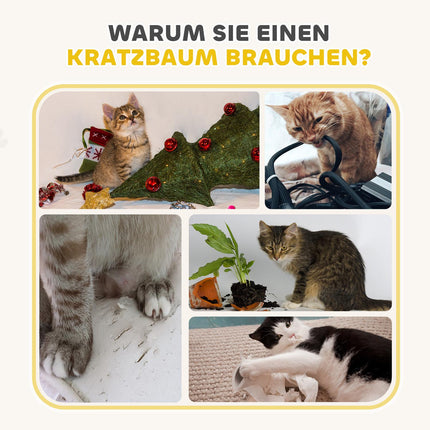 Katzenkratzbaum, 79cm, 3-stöckiger Sisal-Kratzstamm