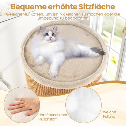 Cat Tower with Sisal Scratching Board & 3 Hideouts