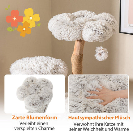 Katzenbaum 135cm mit Höhle, Plüschliege, Kratzsäulen