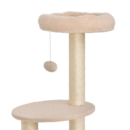 Cat Tree 148 cm with Cave, Sisal Posts, Beige