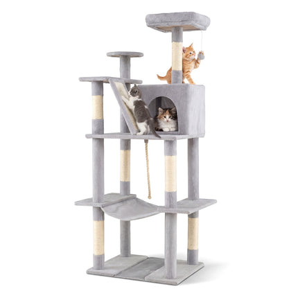 Katzenbaum 158cm mit Hängematte und Kratzstämmen