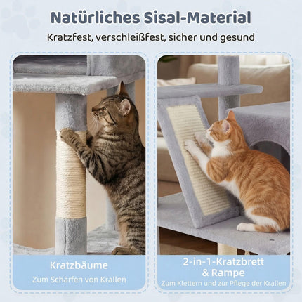 Katzenbaum 158cm mit Hängematte und Kratzstämmen