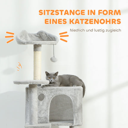 Katzenbaum 160cm, mehrstufig, Sisalstämme, Hängematte, Plattformen