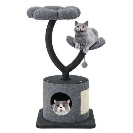Cat Tree Tower With Metal Frame, Condo, 35-Inch, Gray