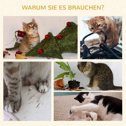 Katzenbaum mit Jute-Kratzmatte, Plüschliegefläche und Türloch