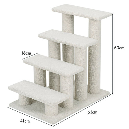 Katzenbaum und Haustiertreppe, Beige, 61 x 40 x 60 cm