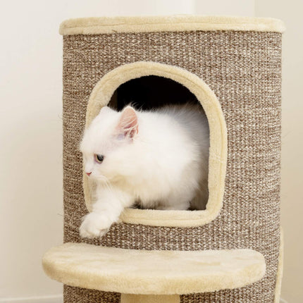 Katzenbaum mit 2 Ebenen, Sprungplattform, Beige