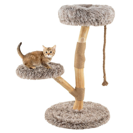 Cat Tree with 3 Plush Platforms, Jute Posts, 90 cm