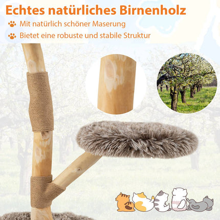 Cat Tree with 3 Plush Platforms, Jute Posts, 90 cm