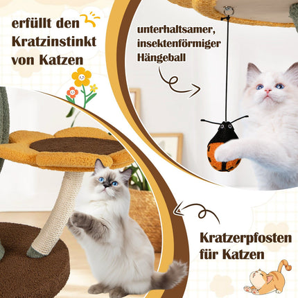 Katzenbaum mit 5 Blumen- & Blätterplattformen, 175 cm