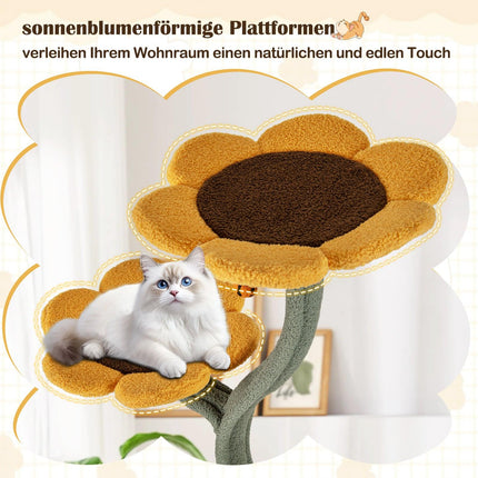 Katzenbaum mit 5 Blumen- & Blätterplattformen, 175 cm