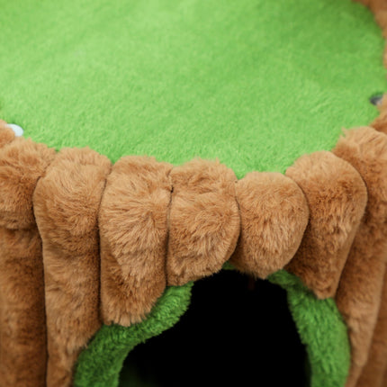 Cat Tree with Cave, Jute Posts, 2 Balls, Brown/Green